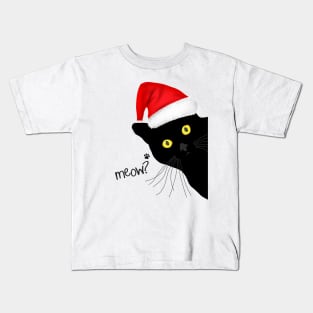 Black Cat Santa Kids T-Shirt